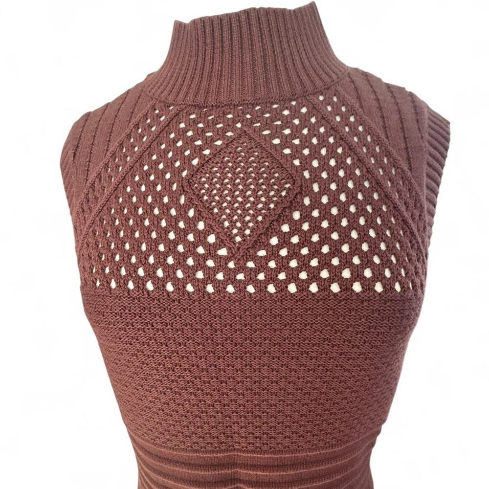 Anthropologie Sleeveless Mock-Neck Drop-Waist Sweater Midi Dress (sz L) 371 - Picture 6 of 9